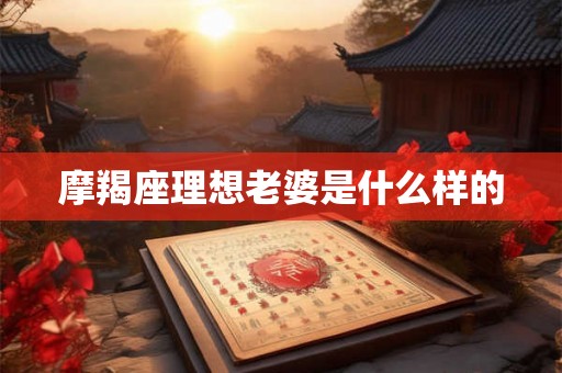 摩羯座理想老婆是什么样的
