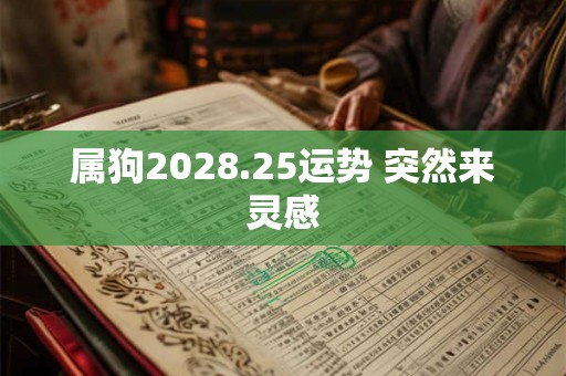 属狗2028.25运势 突然来灵感