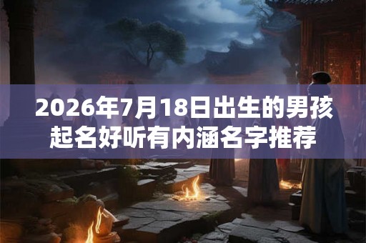 2026年7月18日出生的男孩起名好听有内涵名字推荐