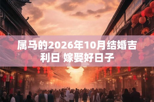 属马的2026年10月结婚吉利日 嫁娶好日子