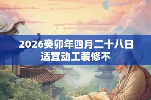 2026癸卯年四月二十八日适宜动工装修不