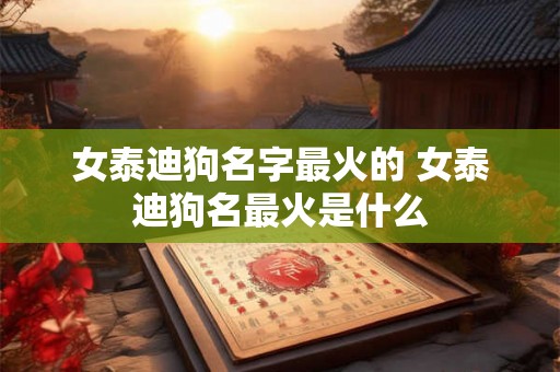 女泰迪狗名字最火的 女泰迪狗名最火是什么