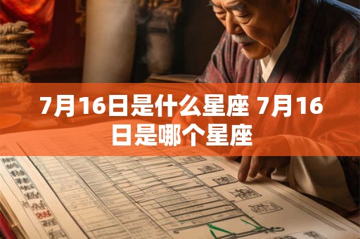 7月16日是什么星座 7月16日是哪个星座