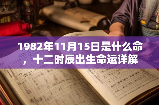 1982年11月15日是什么命，十二时辰出生命运详解