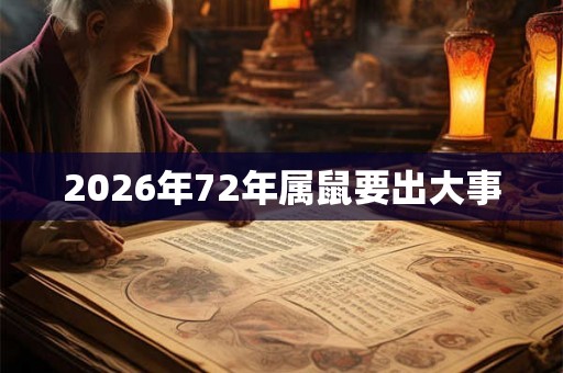 2026年72年属鼠要出大事
