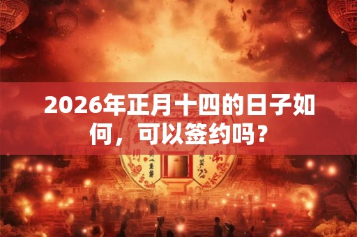 2026年正月十四的日子如何，可以签约吗？