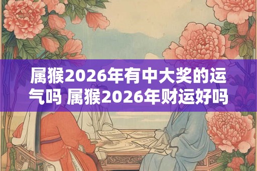 属猴2026年有中大奖的运气吗 属猴2026年财运好吗