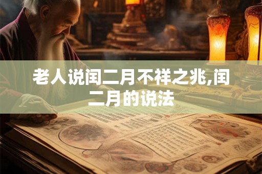 老人说闰二月不祥之兆,闰二月的说法 老人说闰二月不祥之兆,闰二月的说法