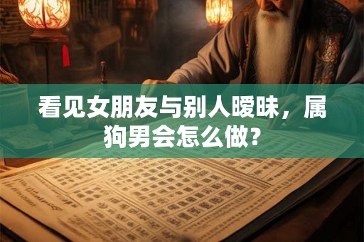 看见女朋友与别人暧昧,属狗男会怎么做? 看见女朋友与别人暧昧,属狗男会怎么做?