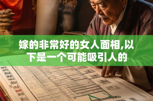 嫁的非常好的女人面相,以下是一个可能吸引人的 嫁的非常好的女人面相,以下是一个可能吸引人的