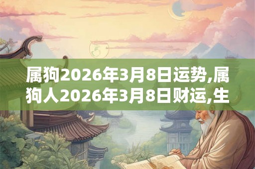 属狗2026年3月8日运势,属狗人2026年3月8日财运,生肖狗2026年3月8日运势 属狗2026年3月8日运势,属狗人2026年3月8日财运,生肖狗2026年3月8日运势