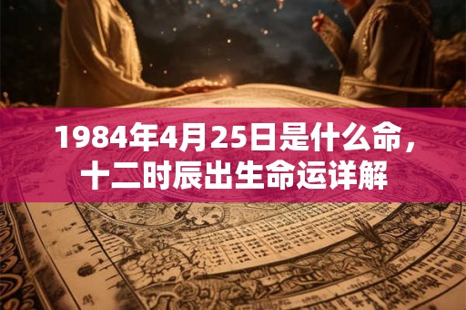 1984年4月25日是什么命，十二时辰出生命运详解