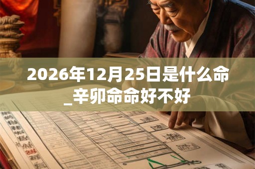 2026年12月25日是什么命_辛卯命命好不好