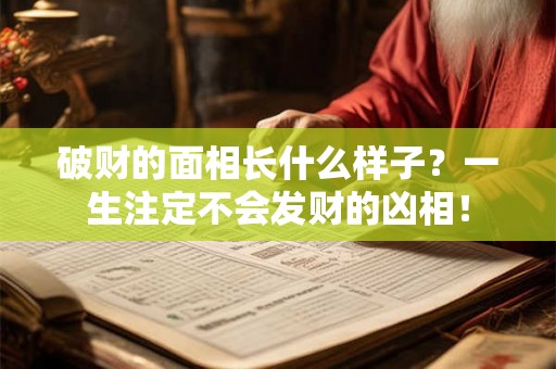 破财的面相长什么样子?一生注定不会发财的凶相! 破财的面相长什么样子?一生注定不会发财的凶相!