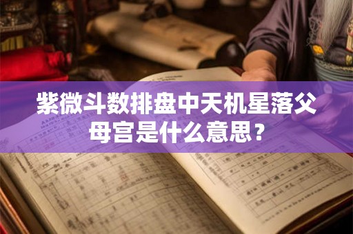紫微斗数排盘中天机星落父母宫是什么意思？
