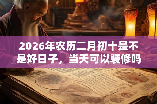 2026年农历二月初十是不是好日子，当天可以装修吗？