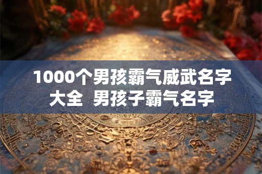 1000个男孩霸气威武名字大全  男孩子霸气名字
