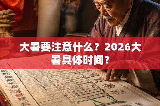 大暑要注意什么？2026大暑具体时间？