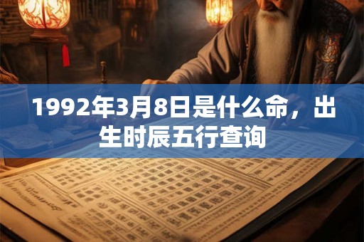 1992年3月8日是什么命，出生时辰五行查询