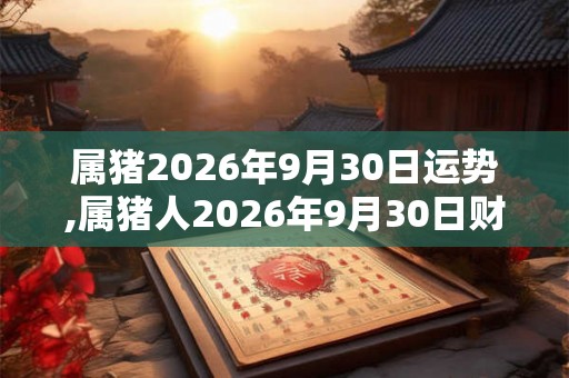 属猪2026年9月30日运势,属猪人2026年9月30日财运,生肖猪2026年9月30日运势