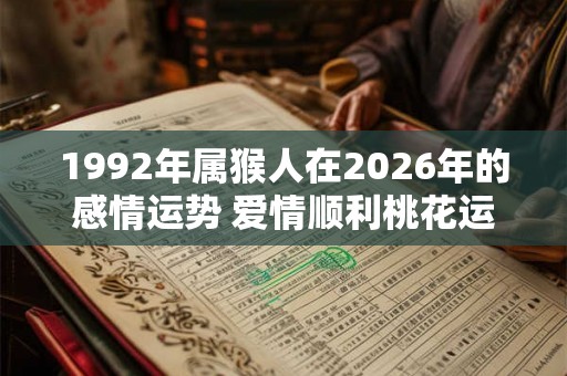 1992年属猴人在2026年的感情运势 爱情顺利桃花运旺