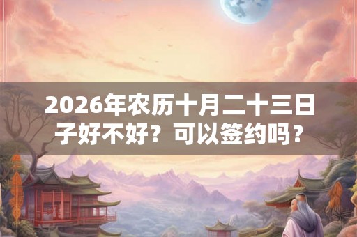 2026年农历十月二十三日子好不好?可以签约吗? 2026年农历十月二十三日子好不好?可以签约吗?