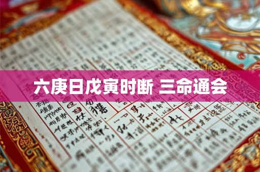 六庚日戊寅时断 三命通会