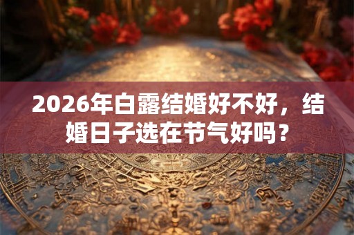 2026年白露结婚好不好,结婚日子选在节气好吗? 2026年白露结婚好不好,结婚日子选在节气好吗?