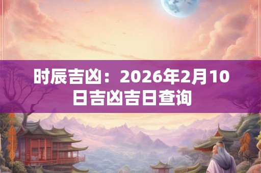 时辰吉凶：2026年2月10日吉凶吉日查询