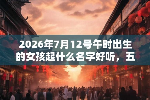 2026年7月12号午时出生的女孩起什么名字好听，五行是什么？