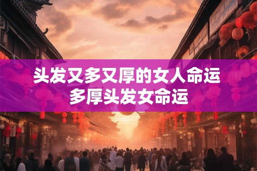 头发又多又厚的女人命运 多厚头发女命运