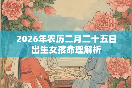 2026年农历二月二十五日出生女孩命理解析