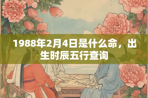 1988年2月4日是什么命，出生时辰五行查询