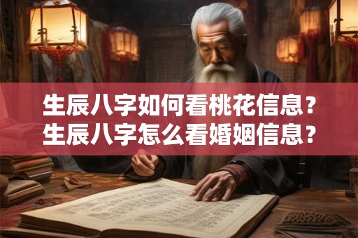 生辰八字如何看桃花信息？生辰八字怎么看婚姻信息？