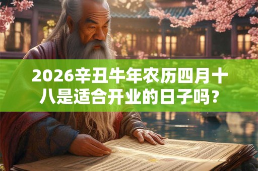 2026辛丑牛年农历四月十八是适合开业的日子吗？