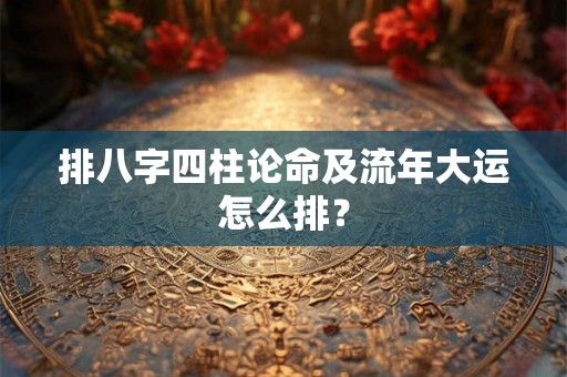 排八字四柱论命及流年大运怎么排? 排八字四柱论命及流年大运怎么排?