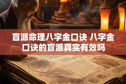 盲派命理八字金口诀 八字金口诀的盲派真实有效吗 盲派命理八字金口诀 八字金口诀的盲派真实有效吗