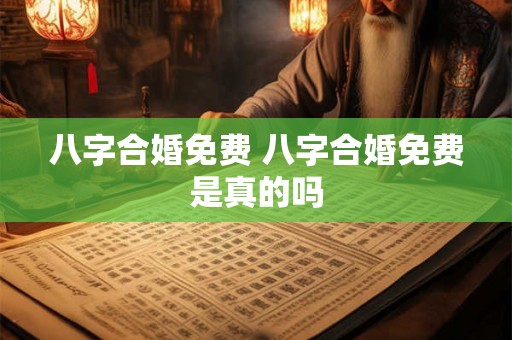 八字合婚免费 八字合婚免费是真的吗
