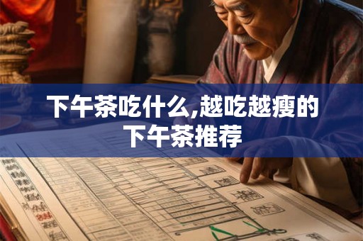 下午茶吃什么,越吃越瘦的下午茶推荐