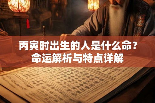 丙寅时出生的人是什么命？命运解析与特点详解