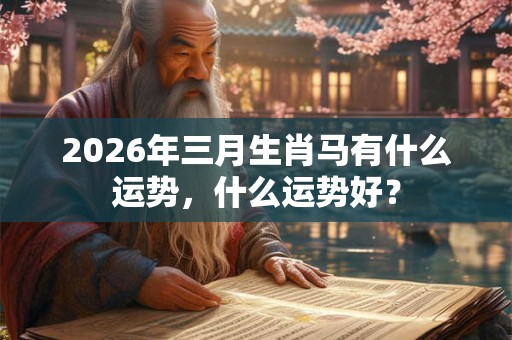 2026年三月生肖马有什么运势,什么运势好? 2026年三月生肖马有什么运势,什么运势好?