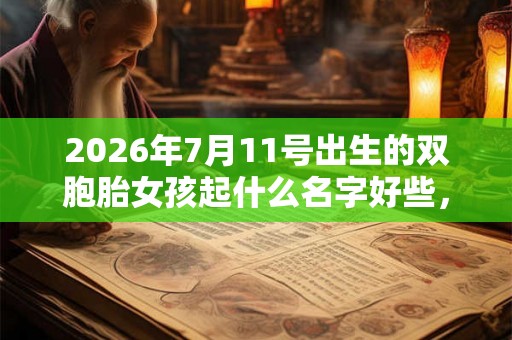 2026年7月11号出生的双胞胎女孩起什么名字好些，五行属什么？