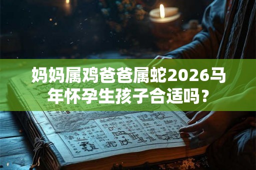 妈妈属鸡爸爸属蛇2026马年怀孕生孩子合适吗？