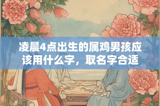 凌晨4点出生的属鸡男孩应该用什么字，取名字合适