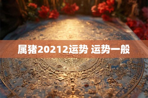 属猪20212运势 运势一般