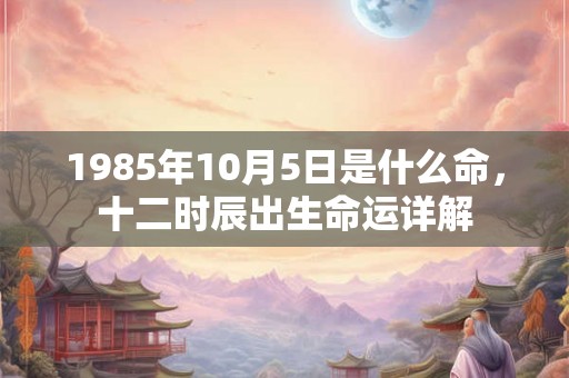 1985年10月5日是什么命,十二时辰出生命运详解 1985年10月5日是什么命,十二时辰出生命运详解