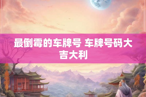 最倒霉的车牌号 车牌号码大吉大利