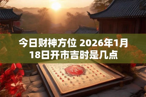 今日财神方位 2026年1月18日开市吉时是几点
