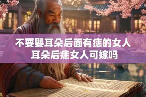 不要娶耳朵后面有痣的女人 耳朵后痣女人可嫁吗