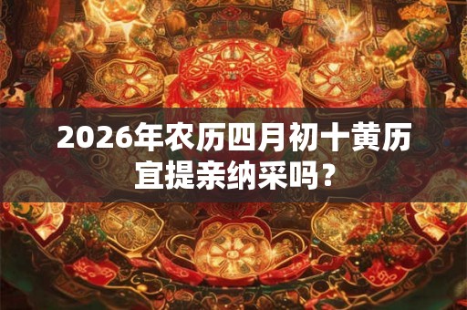 2026年农历四月初十黄历宜提亲纳采吗？